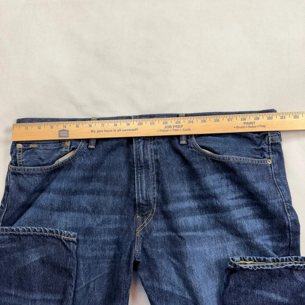 Polo Ralph Lauren Varick Slim Straight Jeans Mens 40x30 Dark Wash Blue Denim